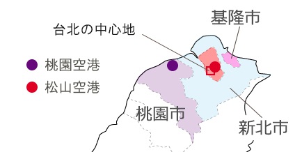赤枠部分は台北市の中心地